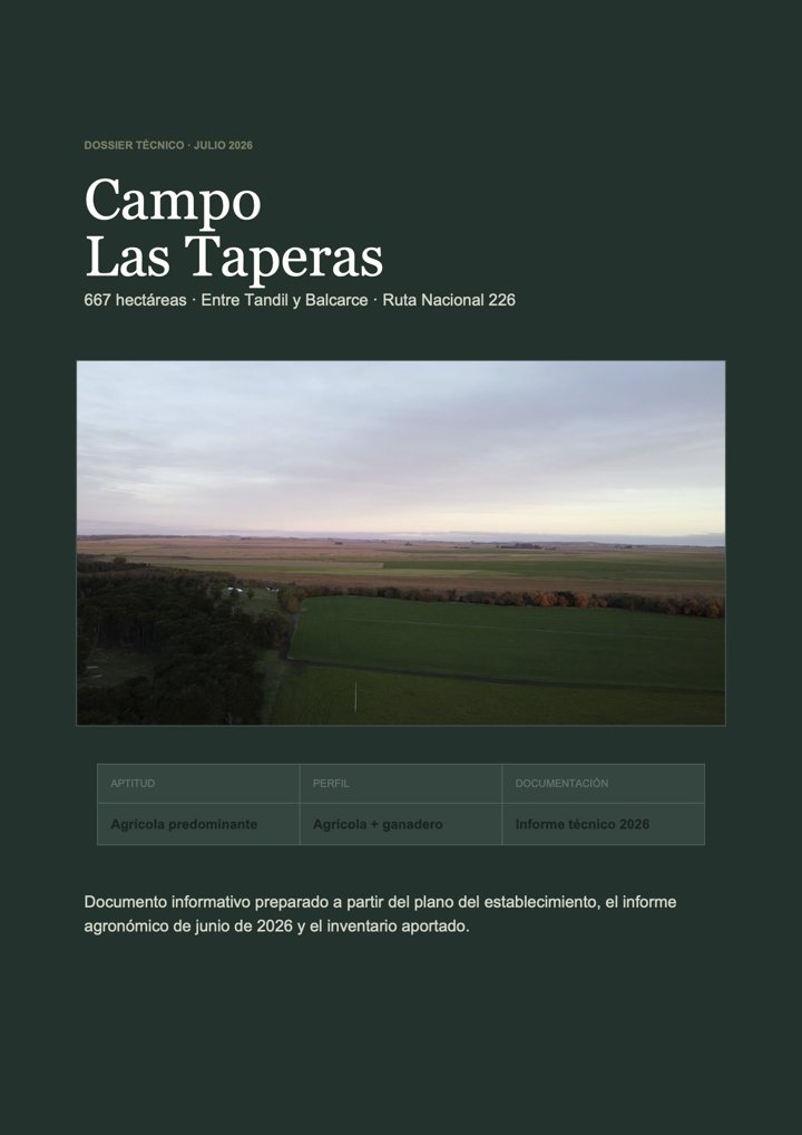 Tapa del dossier técnico